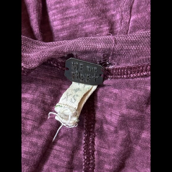 Free People Top XS Womens Purple Scoop Neck Heather Muscle Shirt Hem - Picture 5 of 7